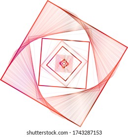 gradient of red lines of geometric shapes on a white background