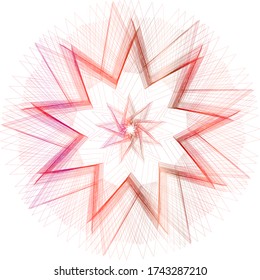 gradient of red lines of geometric shapes on a white background