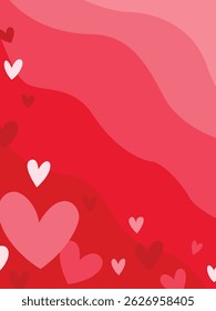 Gradient red love heart vector background