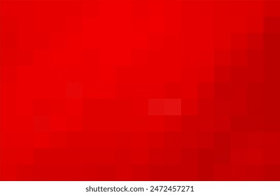 Gradient red mosaic pixel background. Gradient abstract tile background. Rectangular check pattern.