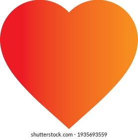 Gradient red and orange heart symbol
