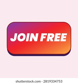 Gradient Red and Orange Join Free Web Button UI Element