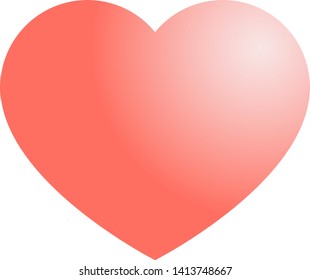 Gradient red and pink heart shape. Vector gradient heart for Valentine Day, wedding invitation, greeting card.