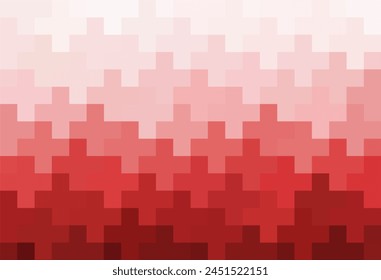 Gradient red pixel background. Artistic puzzle background.