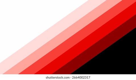 Gradient red stripes transition to black create a modern design element