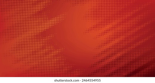 gradient red template with circles background. abstract dotted halftone on red fluid color background