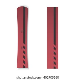 gradient red topsheet with black line hard snowboard 
