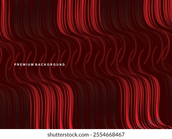 Gradient red wavy lines abstract pattern design. Vector background. Realistic 3d wallpaper with luxury flowing lines, perfect for posters, celebrations, websites, flyers, banners, apps, etc.
