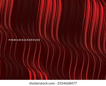 Gradient red wavy lines abstract pattern design. Vector background. Realistic 3d wallpaper with luxury flowing lines, perfect for posters, celebrations, websites, flyers, banners, apps, etc.
