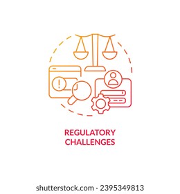 Gradient regulatory challenges icon concept, isolated vector, lobbying government thin line illustration.