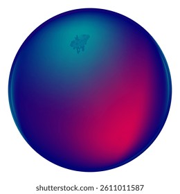 Gradient retro sphere with neon glow effect