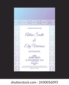 plantilla de invitación de boda retro