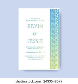 gradient retro wedding invitation template