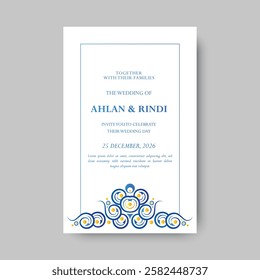 gradient retro wedding invitation template