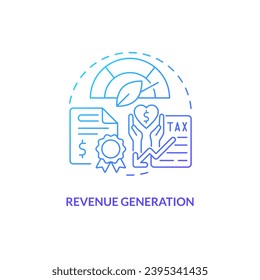 Concepto de generación de ingresos por gradiente, vector aislado, icono de línea delgada que representa ajuste de borde de carbono.