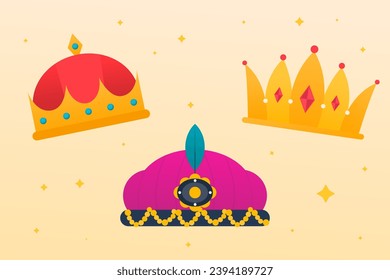 gradient reyes magos crowns illustration vector design