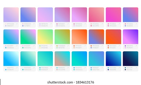 Gradient in RGB HEX Colour Palette Catalog Samples  24 Guide Samples Diagonal Colour 
