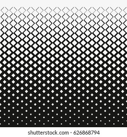 Gradient of rhombus diamonds . Halftone effect. Repeating background texture. Vector illustration.