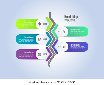 Gradiente hoja de ruta pasos infografía plantilla de negocio diseño de fondo abstracto