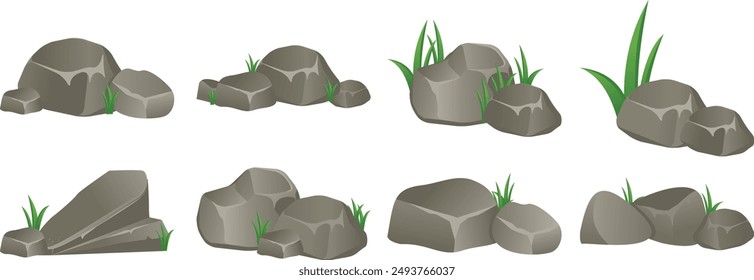 Gradient Rock Stone Vector Art