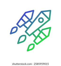 Gradient Rockets Icon Launching into the Sky