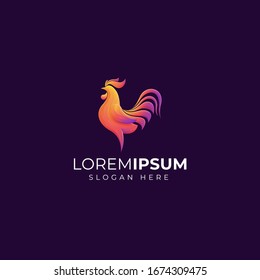 gradient rooster premium logo template