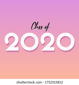 Gradient rose and coral template for graduation design. Education party, high school or college graduate. Label for yearbook. Modern lettering. Vector illustration.