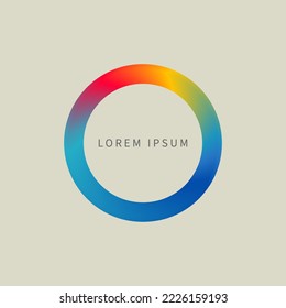 Marco redondeado degradado con espacio vacío dentro. Borde circular, forma geométrica del marco