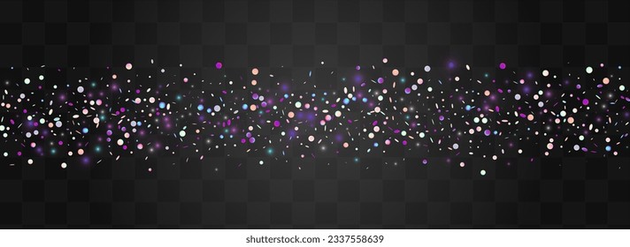 Gradient Round Invitation Vector Panoramic Transparent Background. Colored Happy Dust Card. Flying Illustration. Reflection Metal Design.