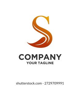 Gradient S Letter Logo with Organic Leaf Motif
