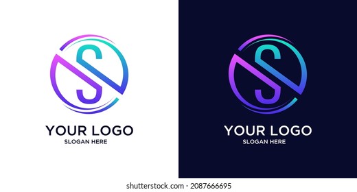 gradient s logo design template