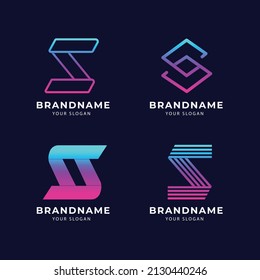 Gradient s logo design vector set