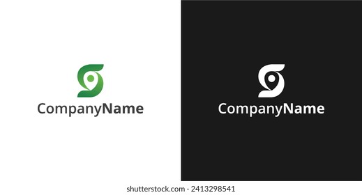gradient S pin address logo with backgrounds