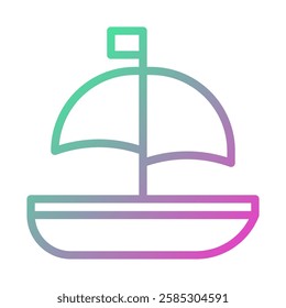 Gradient Sailboat Icon, Maritime Vector Graphics