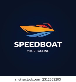 Gradient sailboat, speed boat, shipment boat template design