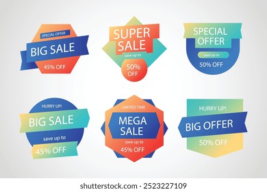 gradient sale badges collection. sales banner