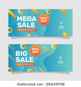 Gradient sale banners set. - Vector.