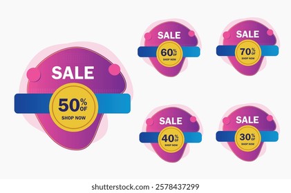 Gradient sale label collection Design