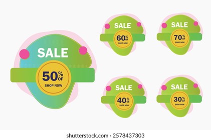 Gradient sale label collection Design