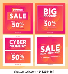 Gradient Sale Promotion Banners for Social Media and Digital Marketing