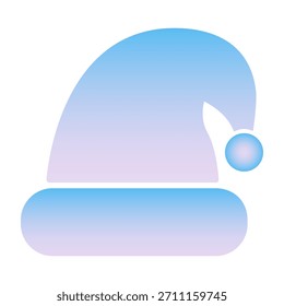 Gradient Santa hat icon, Christmas vector illustration