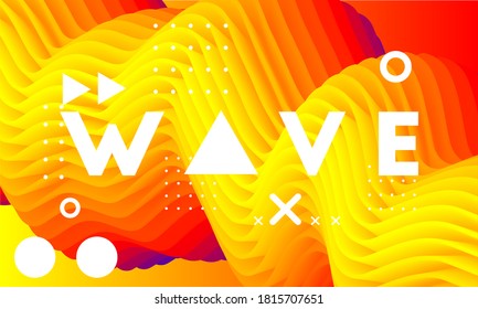 Gradient saturated color wave yellow and blue flowing
