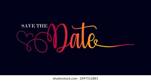 gradient save the date banner. Can be used for business, marketing and advertising