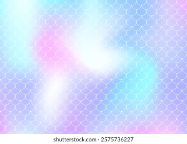 Gradient scale background with holographic mermaid.