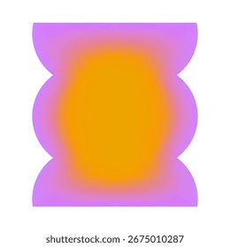 Marco ondulado de vieira degradado. Etiqueta engomada del borde de la onda del rectángulo Y2k. Forma Groovy. Squiggle marcos de colores. Ilustración vectorial