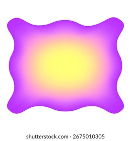 Gradient scallop wavy frame. Y2k rectangle wave border sticker. Groovy form. Squiggle colored frames. Vector illustration