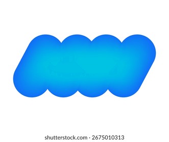 Gradient scallop wavy frame. Y2k rectangle wave border sticker. Groovy form. Squiggle colored frames. Vector illustration