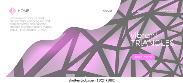 Gradient Science Illustration. Gray Technology Brochure. Business Landing Page. Digital Triangle Banner. Science Geometric. Pink Technology Background. Gradient Landing Page. Science Presentation.