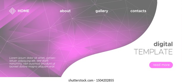 Gradient Science Illustration. Gray Technology Geometric. Futuristic Landing Page. Digital Triangle Graphic. Science Brochure. Pink Technology Background. Gradient Landing Page. Science Presentation.