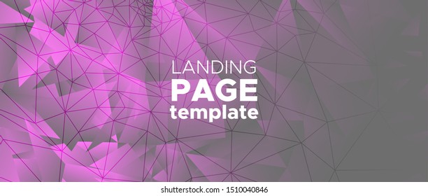 Gradient Science Illustration. Pink Technology Geometric. Futuristic Landing Page. Digital Triangle Graphic. Science Brochure. Gray Technology Presentation. Gradient Landing Page. Science Background.